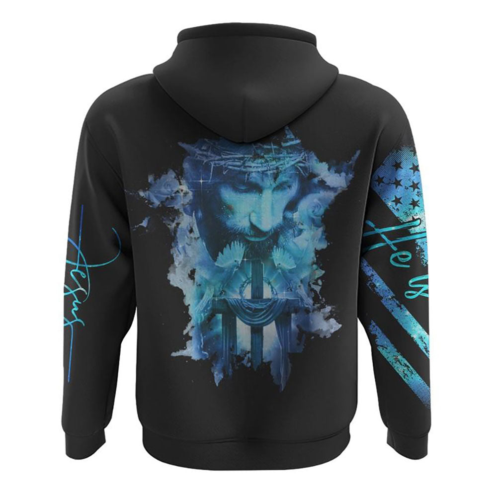 Jesus Dove Watercolor 3D Hoodie Christian Sweatshirt Bible Verse