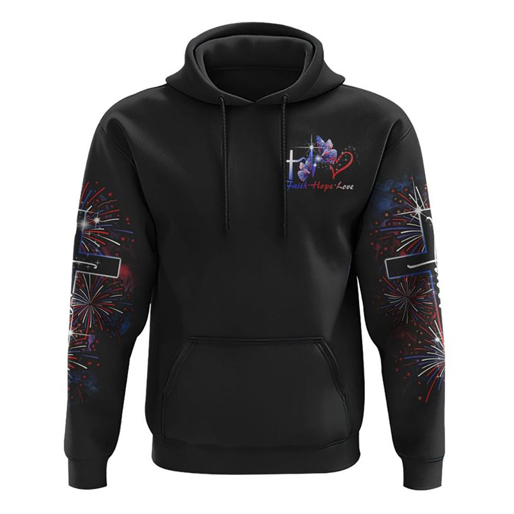 Jesus Faith Over Fear Vintage Watercolor All Over Print 3D Hoodie