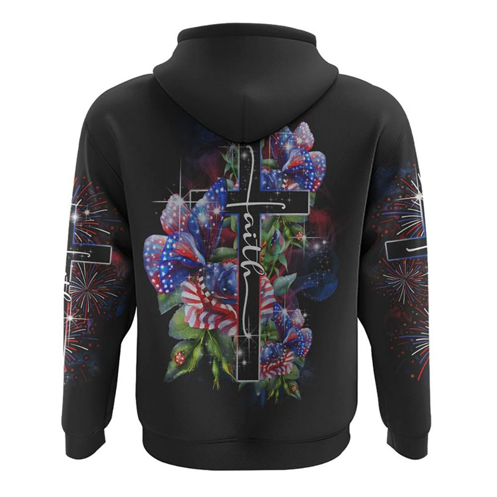 Jesus Faith Over Fear Vintage Watercolor All Over Print 3D Hoodie
