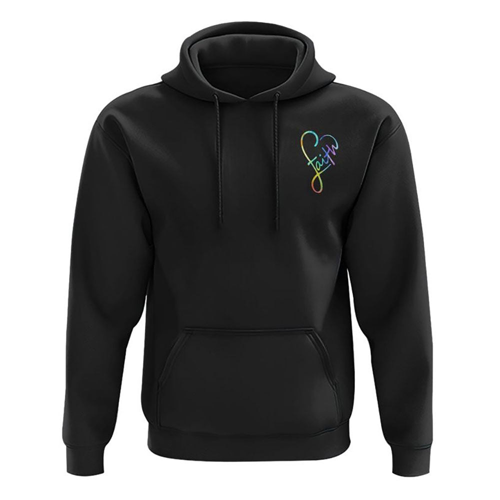 Colorful Watercolor Jesus Cross 3D Hoodie Christian Sweatshirt