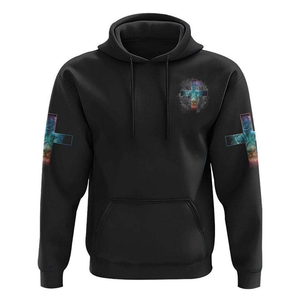 Jesus Baby Lion Cross 3D Hoodie Christian Sweatshirt Bible Verse