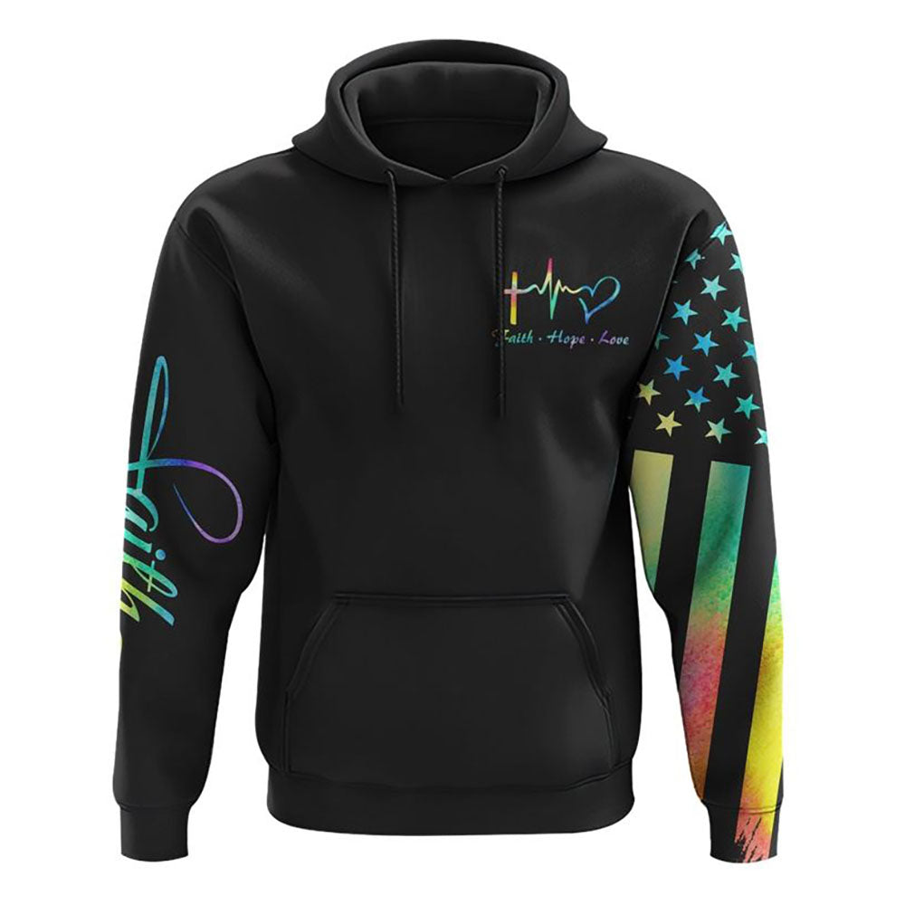 Colorful Jesus Painting All Over Print 3D Hoodie Christian Sweatshirt
