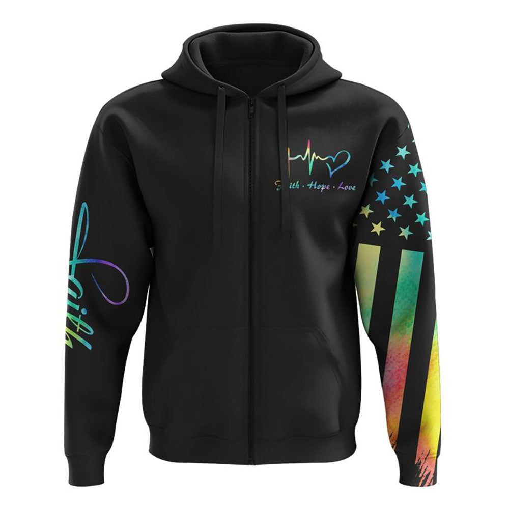 Colorful Jesus Painting All Over Print 3D Hoodie Christian Sweatshirt