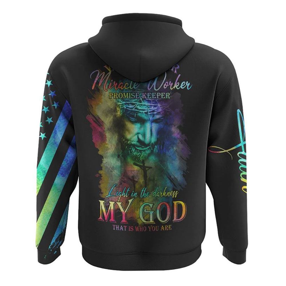 Colorful Jesus Painting All Over Print 3D Hoodie Christian Sweatshirt