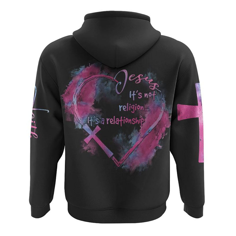 Jesus Heart Watercolor All Over Print 3D Hoodie Christian Sweatshirt