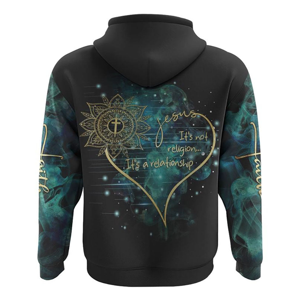 Jesus Relationship Mandala 3D Hoodie Christian Sweatshirt Bible Verse