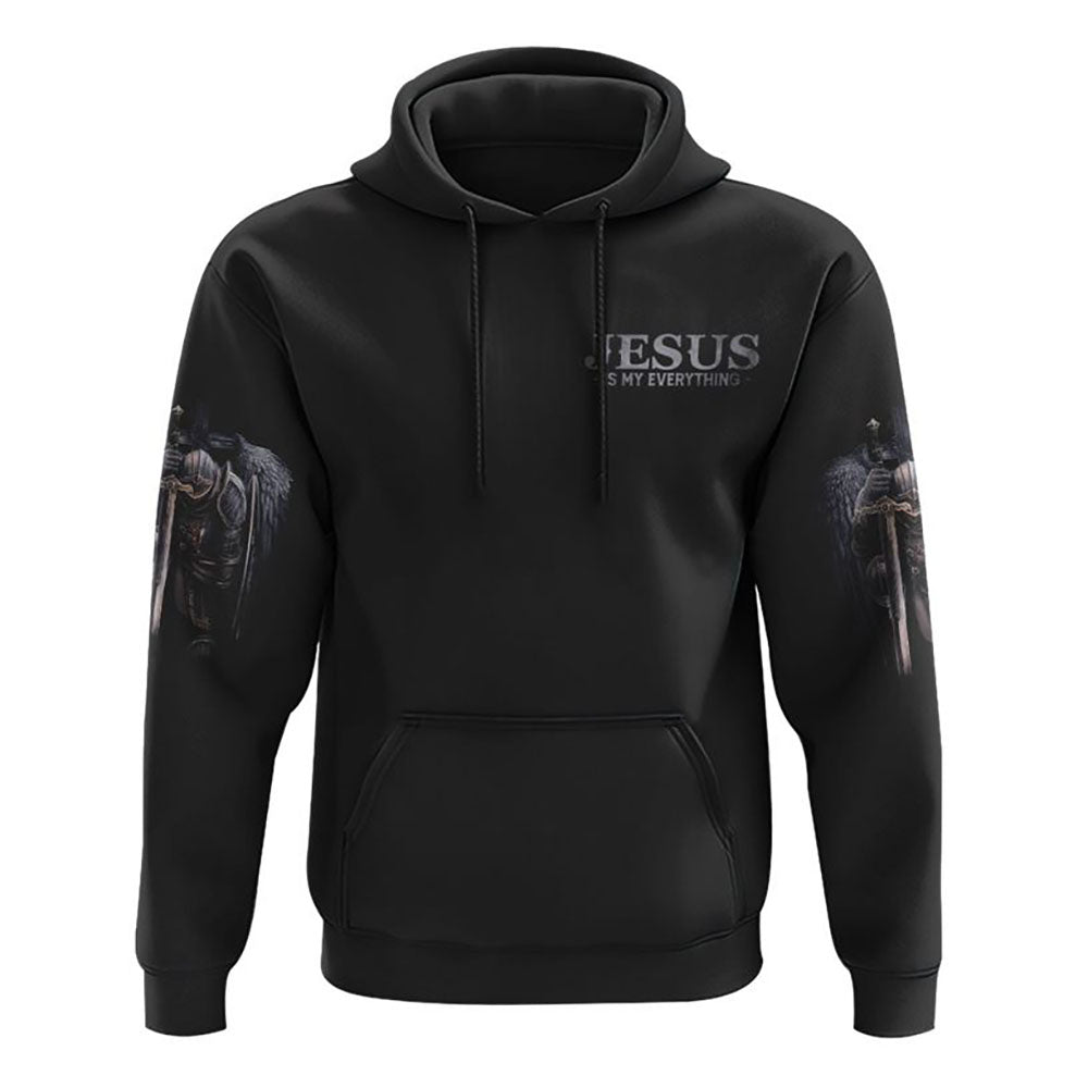 Jesus God King Lord Warrior 3D Hoodie Christian Sweatshirt Bible Verse