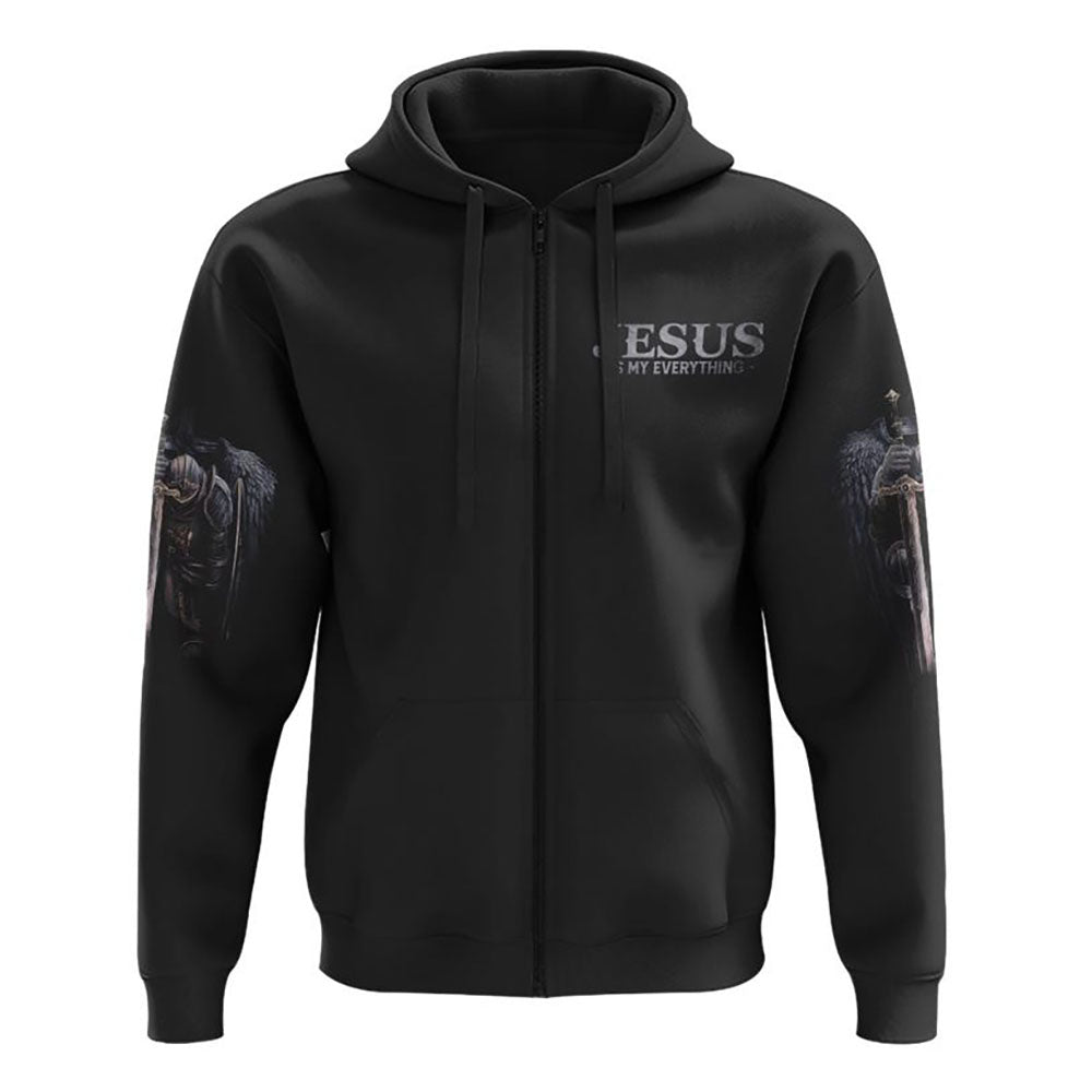 Jesus God King Lord Warrior 3D Hoodie Christian Sweatshirt Bible Verse
