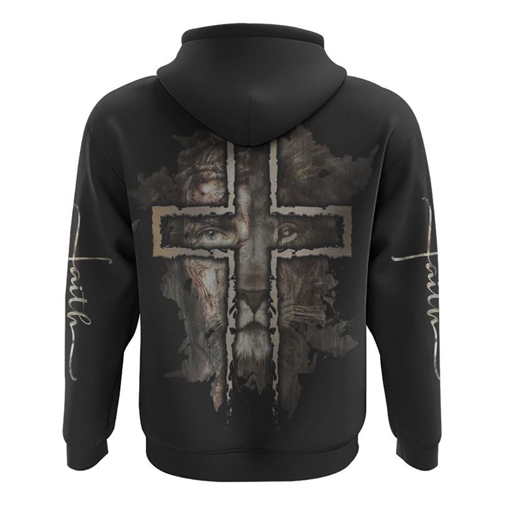 Jesus Lion 3D Hoodie Christian Sweatshirt Bible Verse Shirt