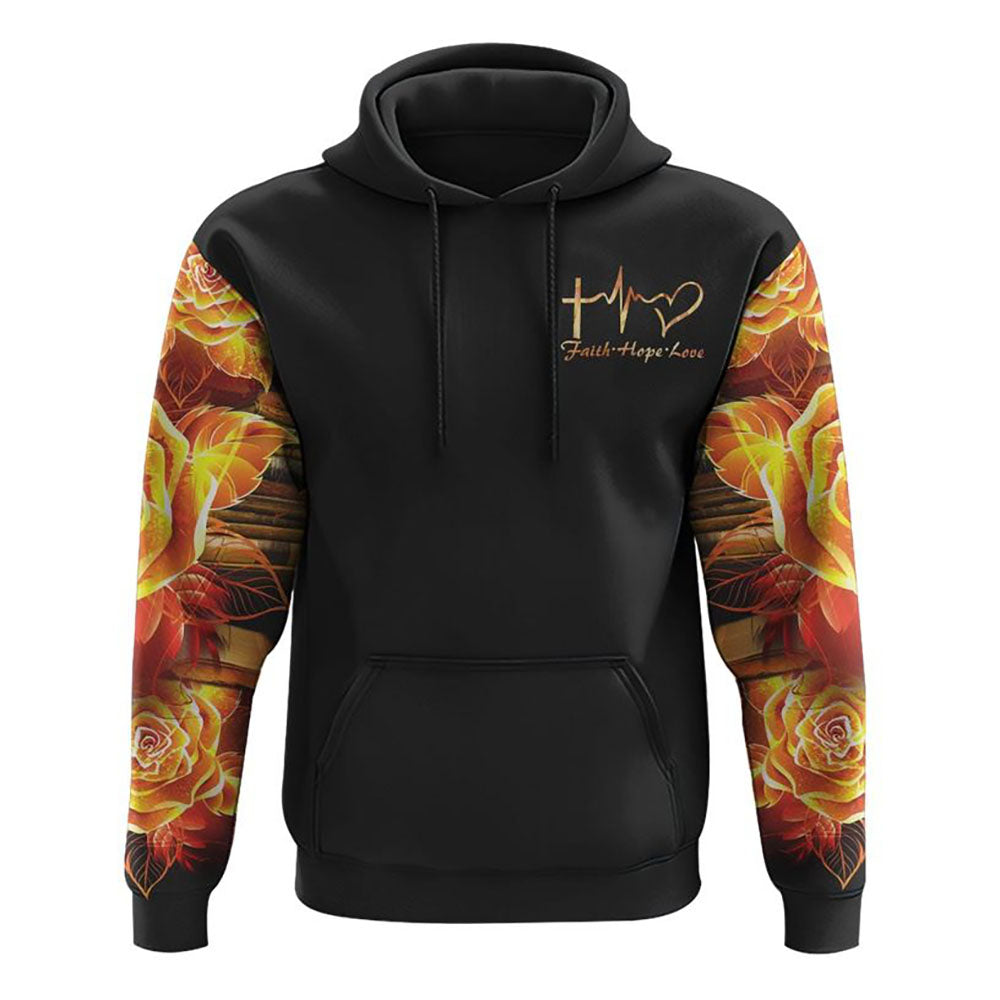 Jesus Is My Savior Faith Cross All Over Print 3D Hoodie Christian Sweatshirt