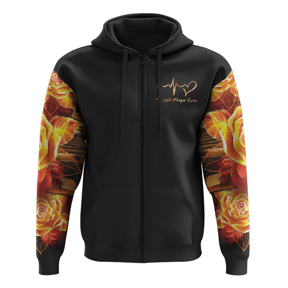 Jesus Is My Savior Faith Cross All Over Print 3D Hoodie Christian Sweatshirt