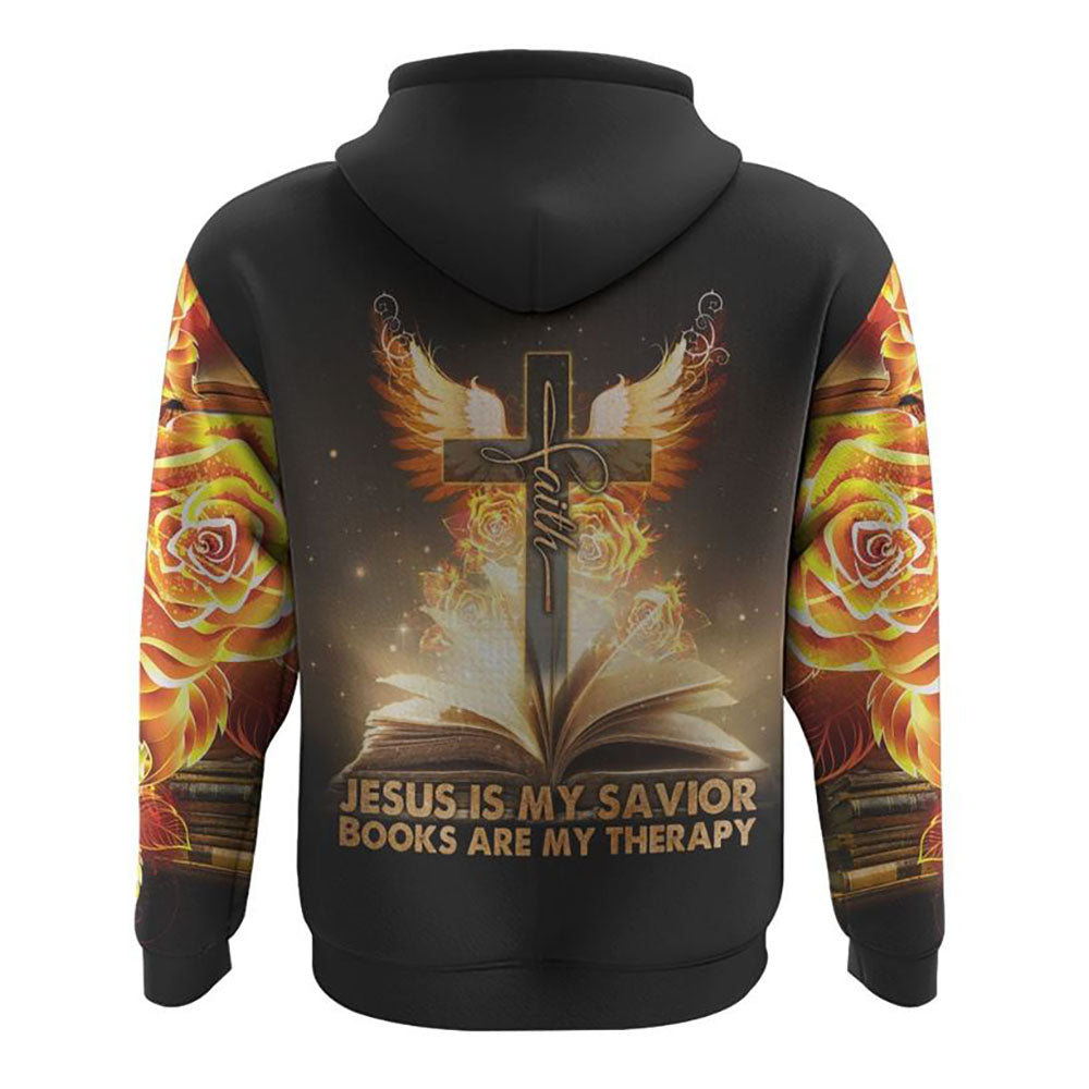 Jesus Is My Savior Faith Cross All Over Print 3D Hoodie Christian Sweatshirt