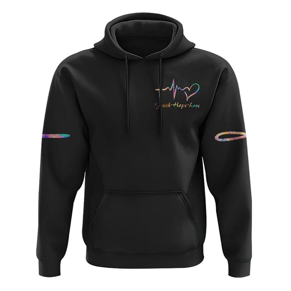 Jesus Savior Colorful Wings 3D Hoodie Christian Sweatshirt Bible Verse