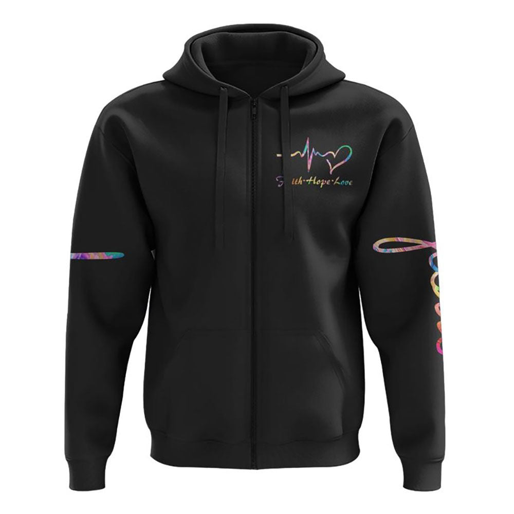 Jesus Savior Colorful Wings 3D Hoodie Christian Sweatshirt Bible Verse