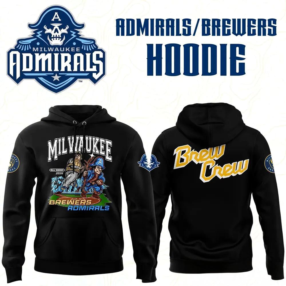 Milwaukee Admirals Brewers Crew Hoodie